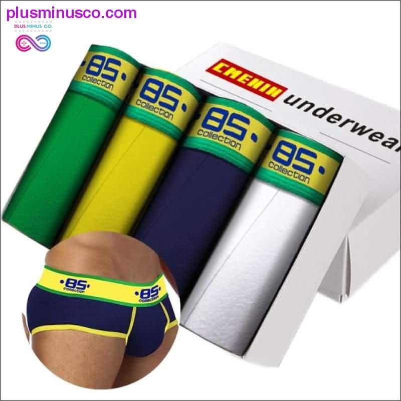 4 unids/lote calzoncillos de hombre ropa interior Sexy de algodón suspensorio para hombre - plusminusco.com