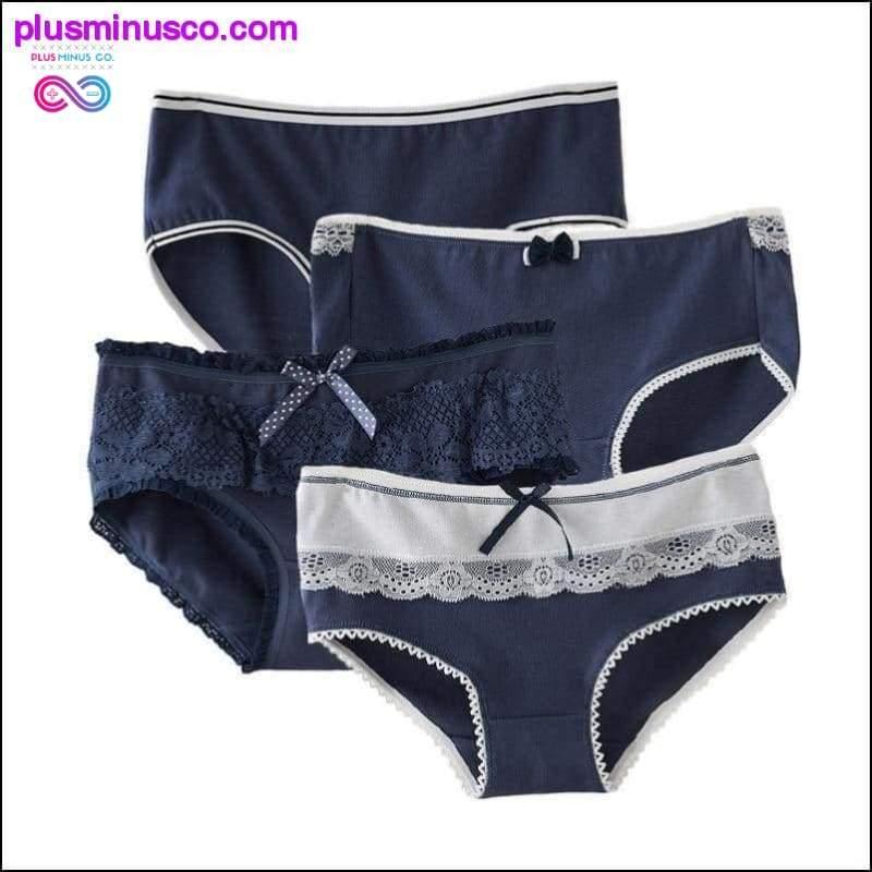 4pcs/lot Women's Panties Cotton Lace edge Briefs Female - plusminusco.com