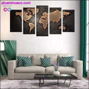 5 Pcs/Set Modern Abstract World Map Canvas Painting - plusminusco.com