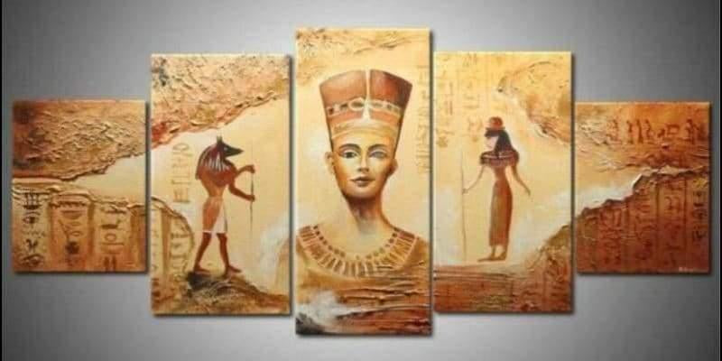 5-delers lerretskunst egyptisk oljemaleri - plusminusco.com