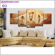 لوحة زيتية مصرية مكونة من 5 قطع من القماش - plusminusco.com