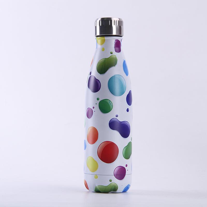 Olla deportiva de 500 ml, botella de coque portátil creativa de acero inoxidable 304, botella de agua con taza aislada para exteriores - plusminusco.com