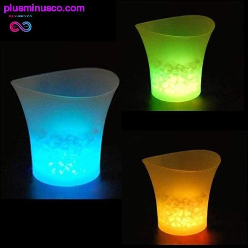 5L 3Colors LED RGB Light Changeable Ice Hink Champagne - plusminusco.com