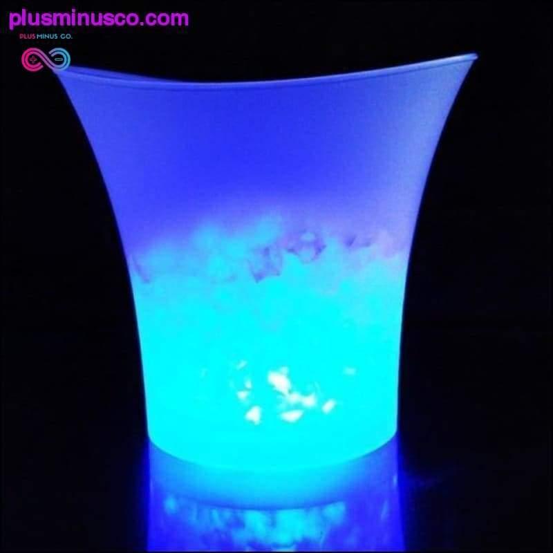 5L 3Colors LED RGB Light Changeable Ice Bucket Champagne - plusminusco.com