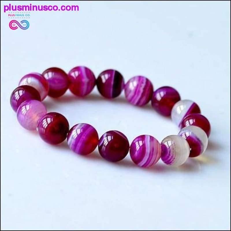 6-8-10-12MM Beads Rose Red Onyx Beads Armband Natural - plusminusco.com