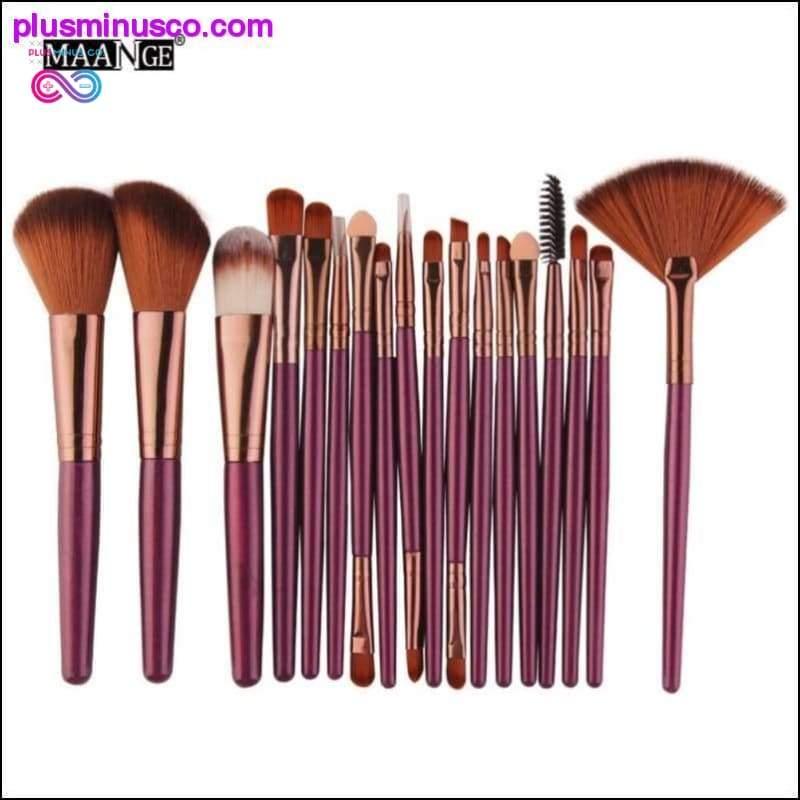 18Pcs Beauty Makeup Brushes Tool Set for Powder, Eye - plusminusco.com