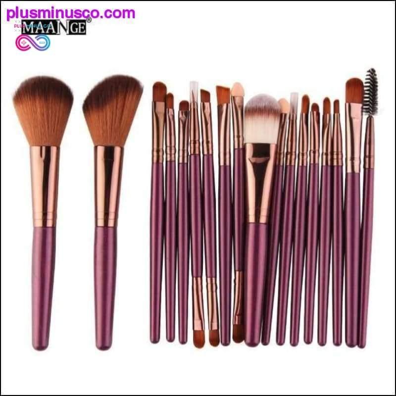 18Pcs Beauty Makeup Brushes Tool Set for Powder, Eye - plusminusco.com