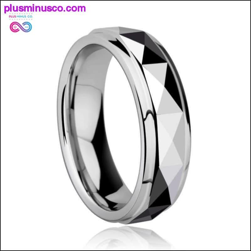 Ступенчатое обручальное кольцо из карбида вольфрама диаметром 6 мм - plusminusco.com