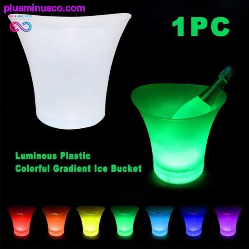 7 Color LED New 5L Waterproof Plastic LED Ice Bucket Color - plusminusco.com