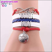 7 colors Infinity love soccer mom bracelet football charm - plusminusco.com