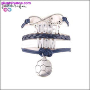 7 colors Infinity love soccer mom bracelet football charm - plusminusco.com