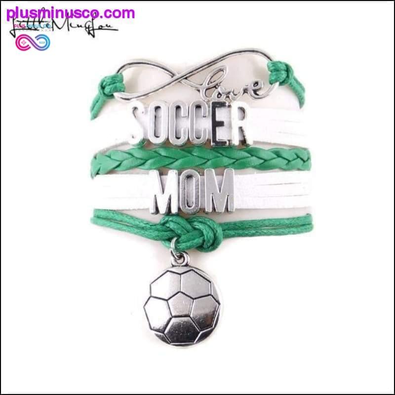 7 väriä Infinity love soccer mom rannekoru jalkapallo charmia - plusminusco.com