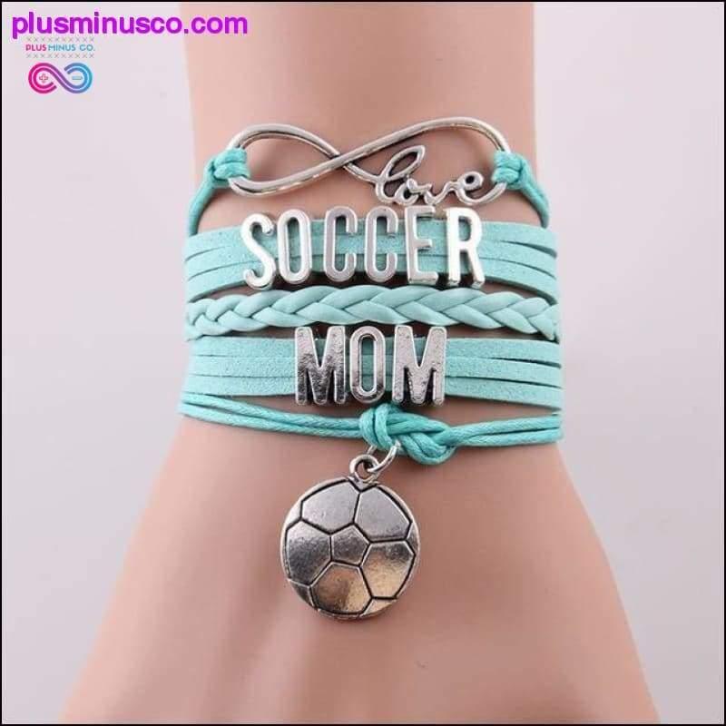 7 colors Infinity love soccer mom bracelet football charm - plusminusco.com