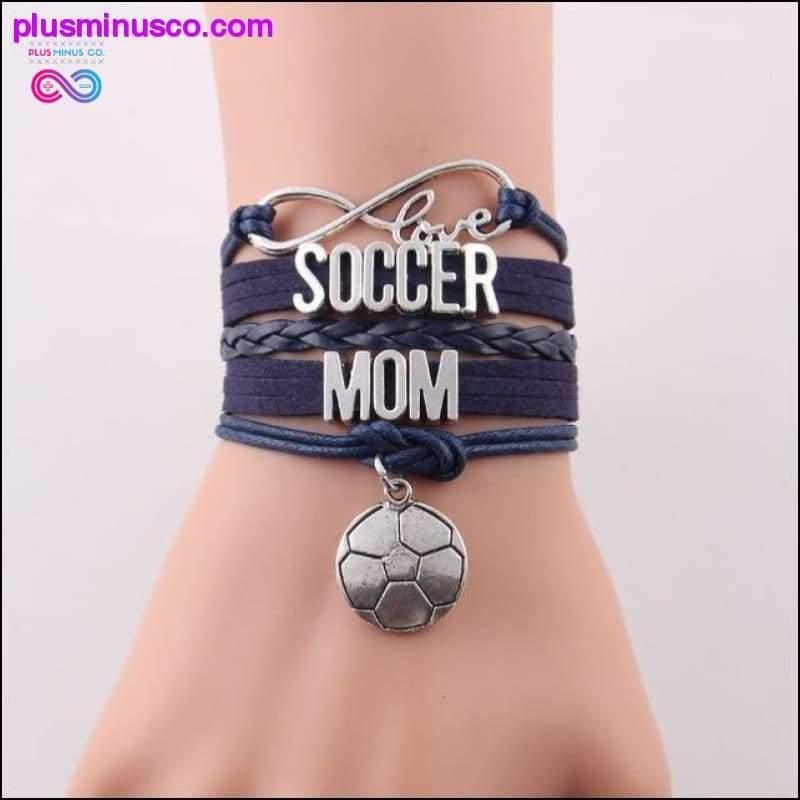 7 colors Infinity love soccer mom bracelet football charm - plusminusco.com