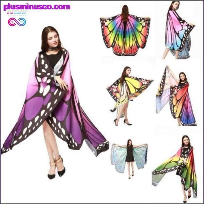 7 Colors Women Scarf Pashmina Butterfly Wing Cape Peacock - plusminusco.com