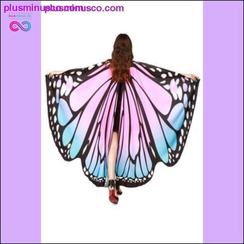 7 Colors Women Scarf Pashmina Butterfly Wing Cape Peacock - plusminusco.com