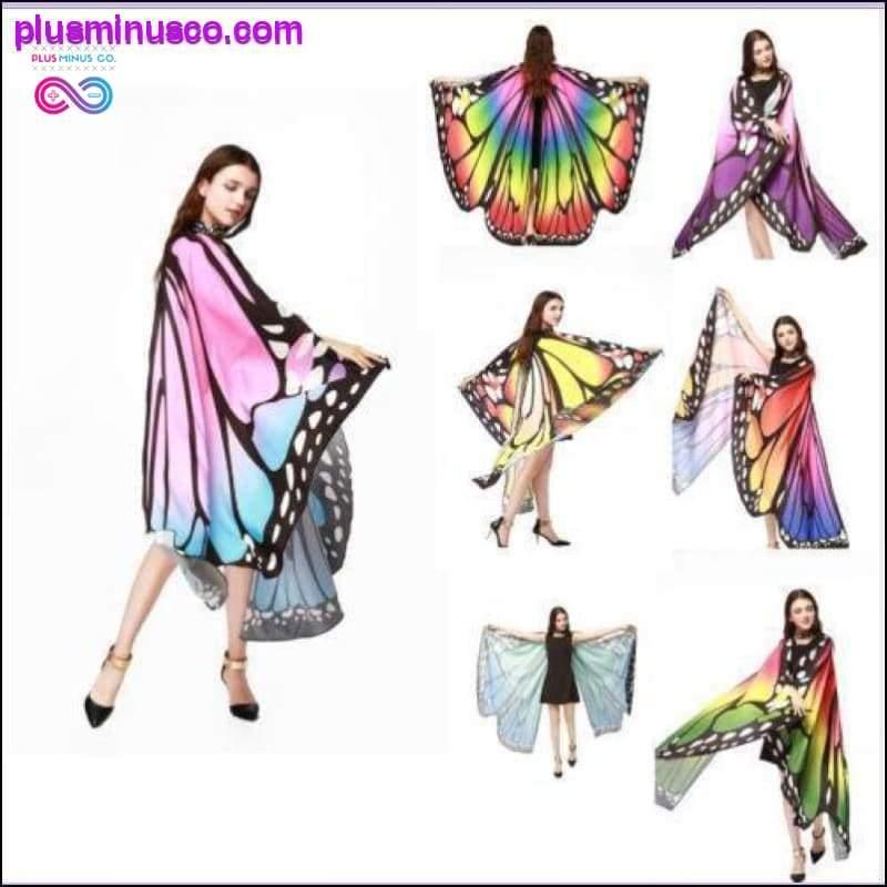 7 Colors Women Scarf Pashmina Butterfly Wing Cape Peacock - plusminusco.com
