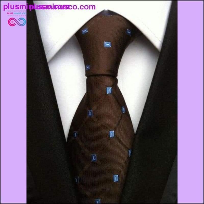 8 CM klasszikus 100% selyem virágos pöttyös férfi nyakkendő || - plusminusco.com