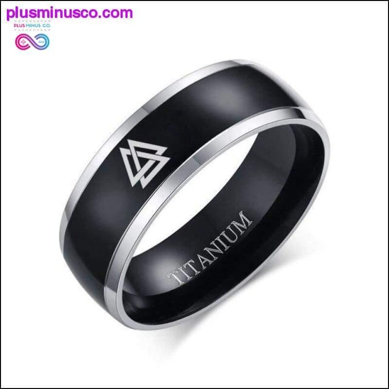8mm Men Black Titanium Casual Light Nordic Ring - plusminusco.com