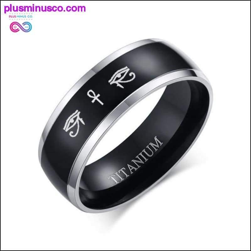Мужское повседневное легкое скандинавское кольцо из черного титана диаметром 8 мм - plusminusco.com