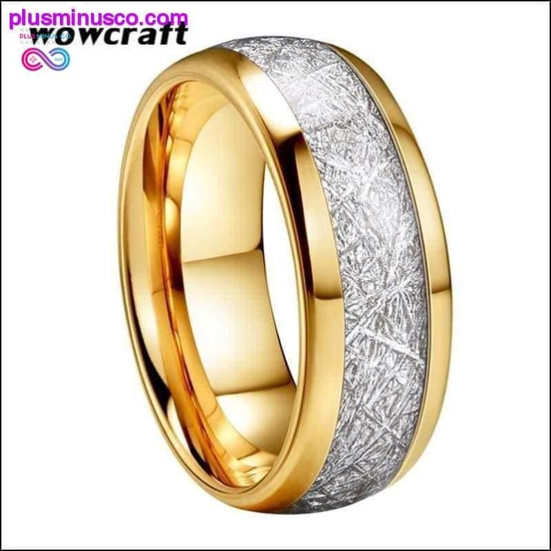 Золотое вольфрамовое обручальное кольцо для мужчин и женщин, 8 мм, полированное блестящее - plusminusco.com