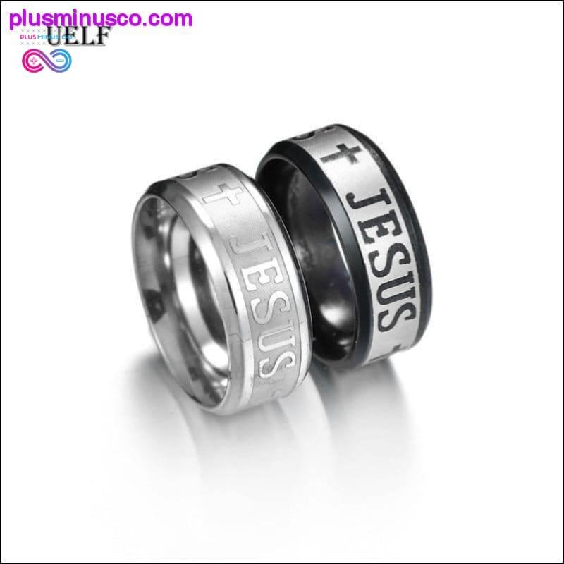 8mm Religious Christian Stainless Steel Jesus Cross Ring - plusminusco.com