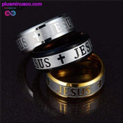 8mm Religious Christian Stainless Steel Jesus Cross Ring - plusminusco.com