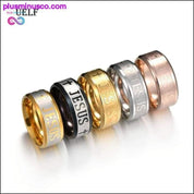 8mm Religious Christian Stainless Steel Jesus Cross Ring - plusminusco.com