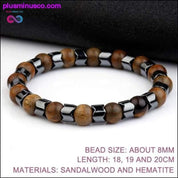 8MM sandalovina, naravni kamen, hematit, lesni obesek, okrašen s perlami - plusminusco.com