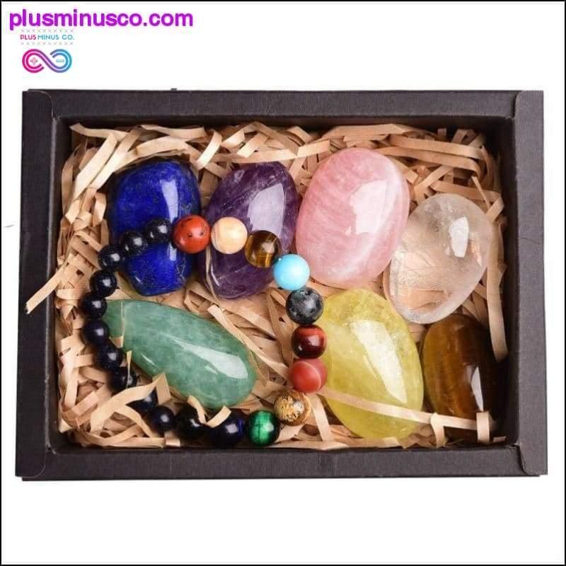 8 pièces Pierre originale en cristal naturel de guérison des sept chakras - plusminusco.com