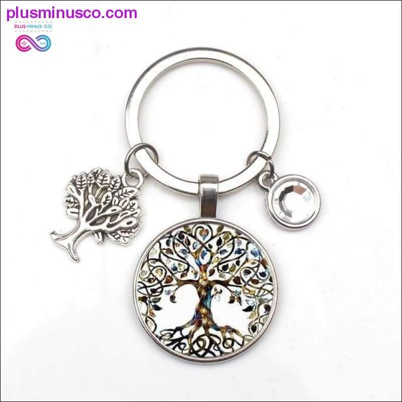 9-цветный брелок для ключей «Древо жизни» с хрустальным камнем в стиле арт - plusminusco.com