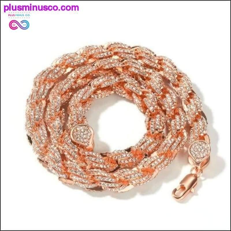 Ожерелье-цепочка из веревки, 9 мм, серебро/розовое золото/золотой цвет Iced - plusminusco.com