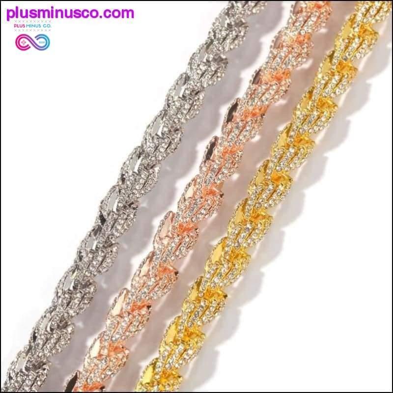 9mm Seilkette Halskette Silber/Roségold/Goldfarbe Iced - plusminusco.com