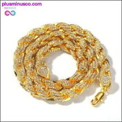 Collar de cadena de cuerda de 9 mm Plata / Oro rosa / Color dorado Iced - plusminusco.com