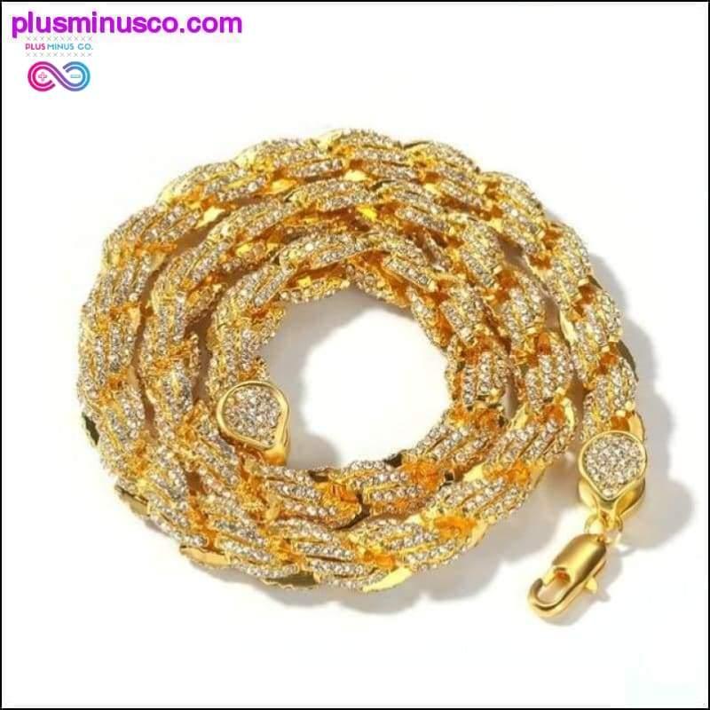 Ожерелье-цепочка из веревки, 9 мм, серебро/розовое золото/золотой цвет Iced - plusminusco.com
