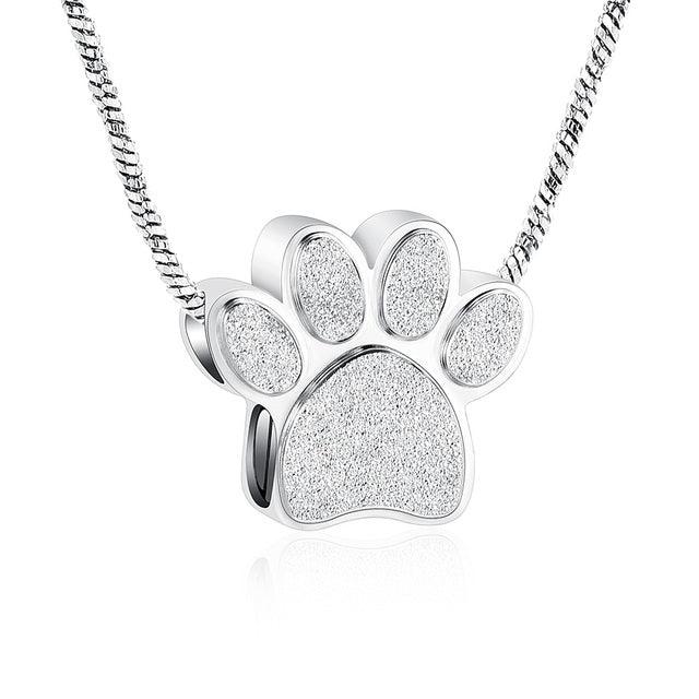 Pet Paw Urn Necklace for Ashes Memorial Keepsake Urn Locket Cremation Jewelry Pet Pendant Necklace Urn for Dog Cat - plusminusco.com