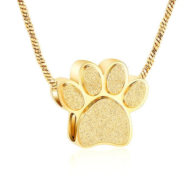 Pet Paw Urn Necklace for Ashes Memorial Keepsake Urn Locket Cremation Jewelry Pet Pendant Necklace Urn for Dog Cat - plusminusco.com