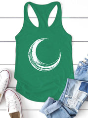 Lune Imprimé Débardeur Femmes Sans Manches Harajuku Nouvelles Vacances D'été Lâche T-shirt Femme O Cou Gilet 90s Top Femmes 2022 Mujer - plusminusco.com