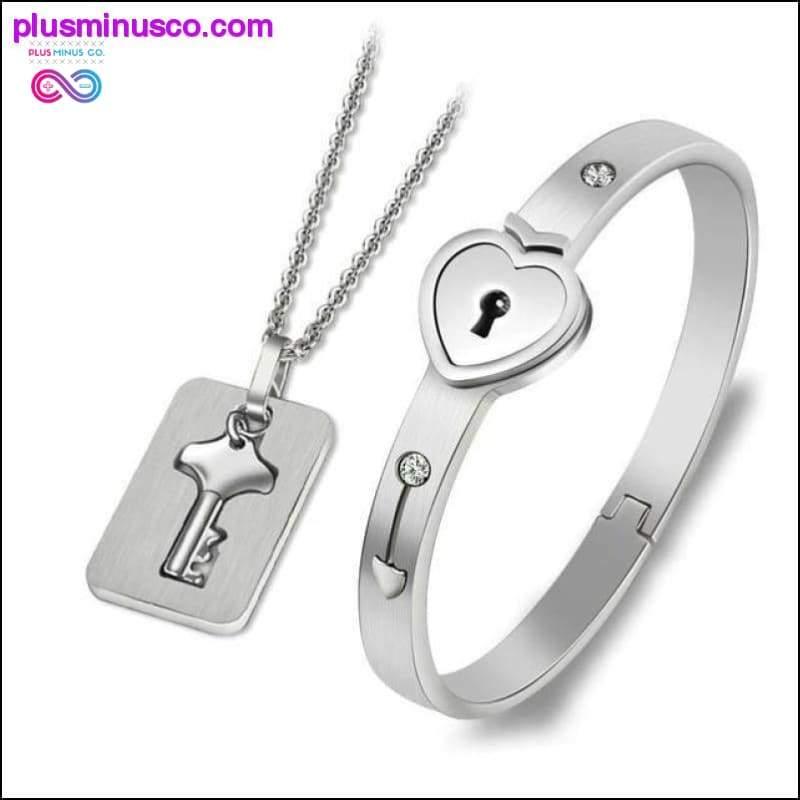 A Couple Lovers Jewelry Love Heart Lock Bracelet Stainless - plusminusco.com
