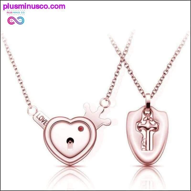 زوجين عشاق المجوهرات الحب القلب قفل سوار الفولاذ - plusminusco.com
