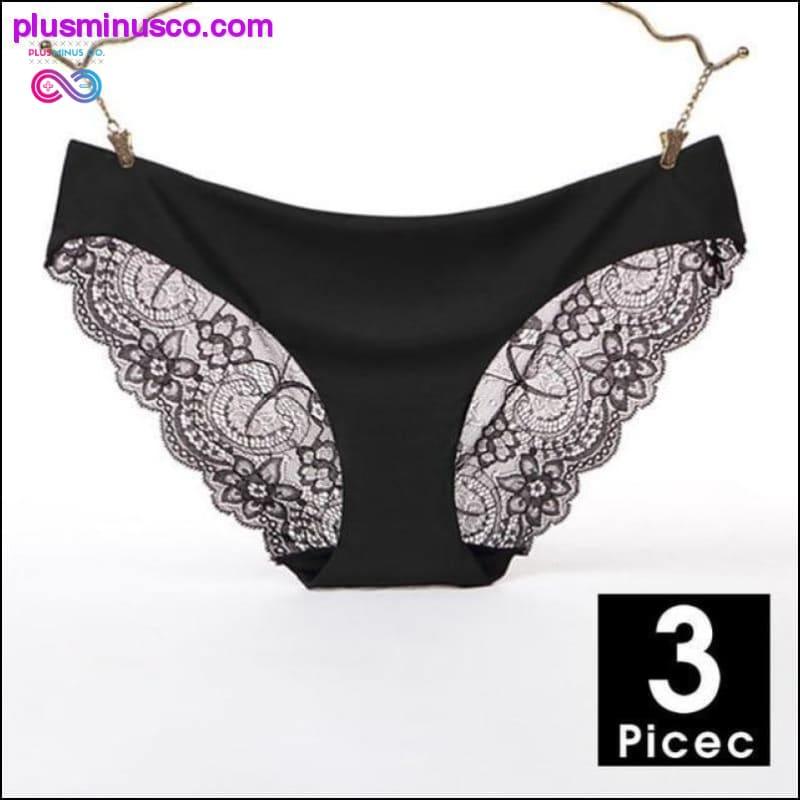 A set of 3 pcs Sexy Lace and Silk Lingerie Panties at - plusminusco.com