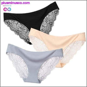 Isang set ng 3 pcs Sexy Lace at Silk Lingerie Panties sa - plusminusco.com