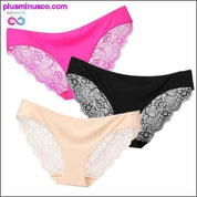 A set of 3 pcs Sexy Lace and Silk Lingerie Panties at - plusminusco.com