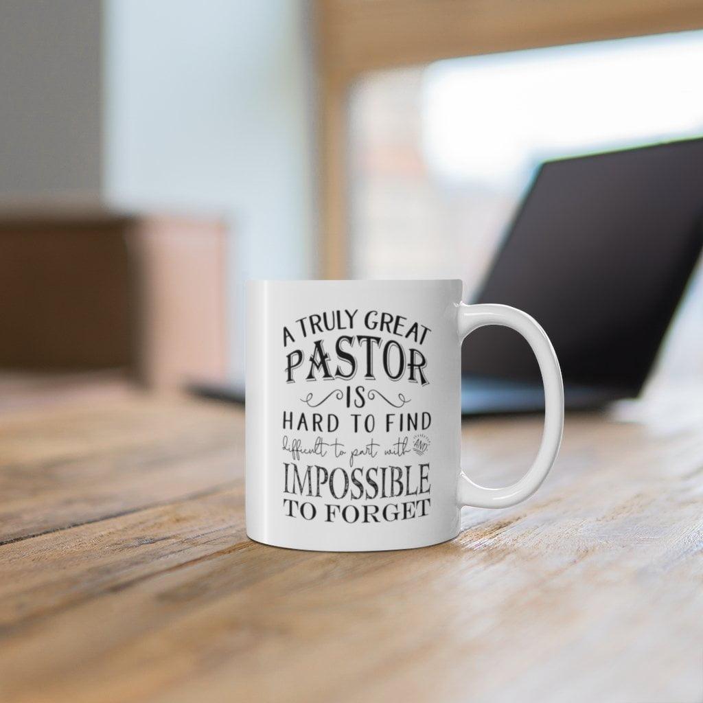 A Truly Great Pastor Is Hard To Find Coffee Mugs, Great Pastor Gift, Pastor Appreciation ,Pastor Gift Religious, pastor anniversary Holiday - plusminusco.com