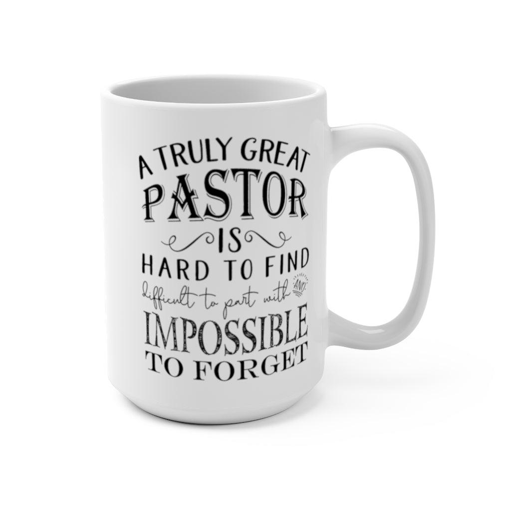 Un vraiment grand pasteur est difficile à trouver des tasses à café, un excellent cadeau de pasteur, une appréciation de pasteur, un cadeau de pasteur religieux, des vacances d'anniversaire de pasteur - plusminusco.com