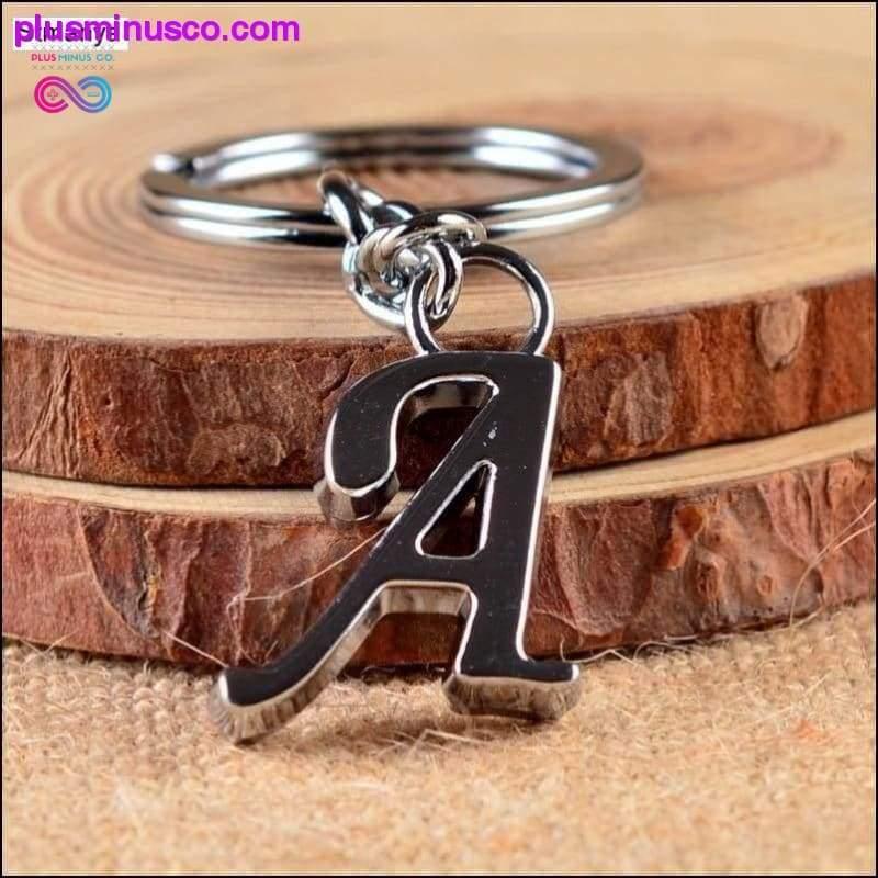 Брелок с буквами A-Z, металлический брелок серебристого цвета для женщин и автомобилей - plusminusco.com