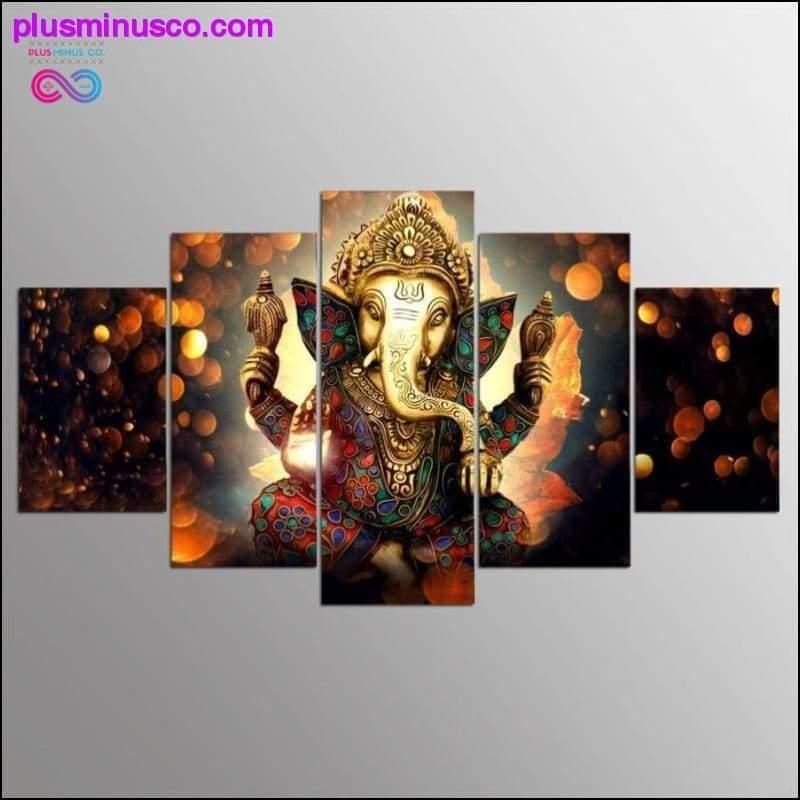 Abstract Ganesha schilderij moderne kunst op canvas: HD Prints 5 - plusminusco.com