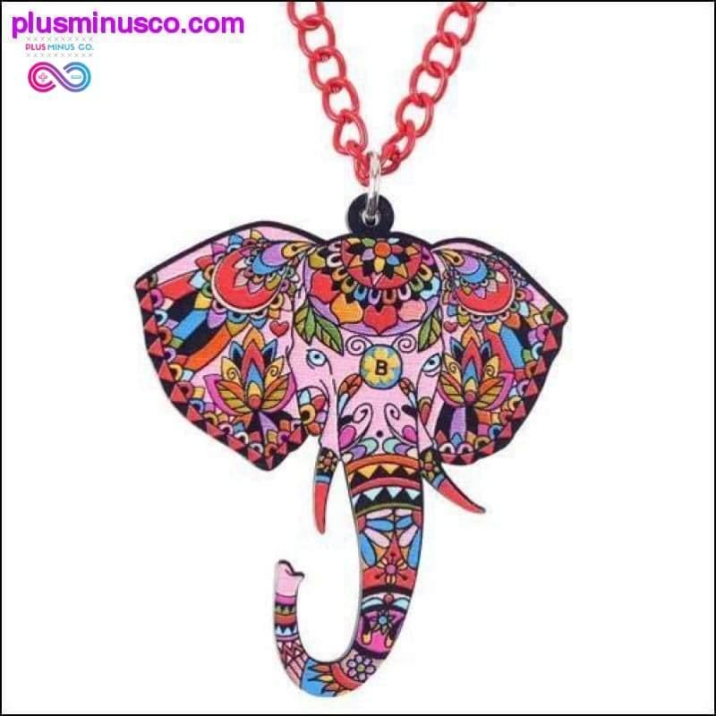 Acrylic Jungle Elephant Necklace and Pendant - Animal - plusminusco.com