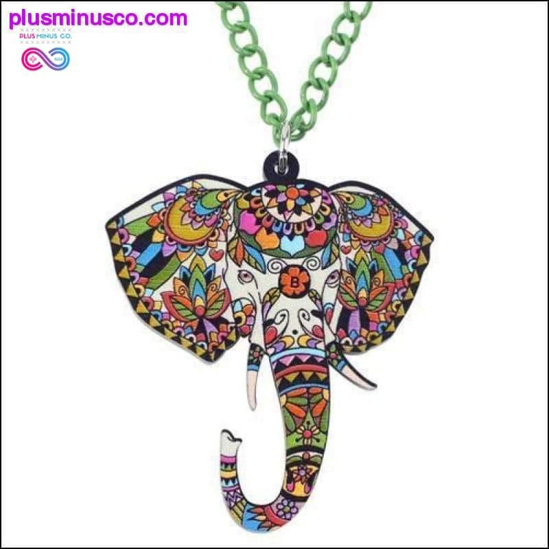 Acrylic Jungle Elephant Necklace and Pendant - Animal - plusminusco.com