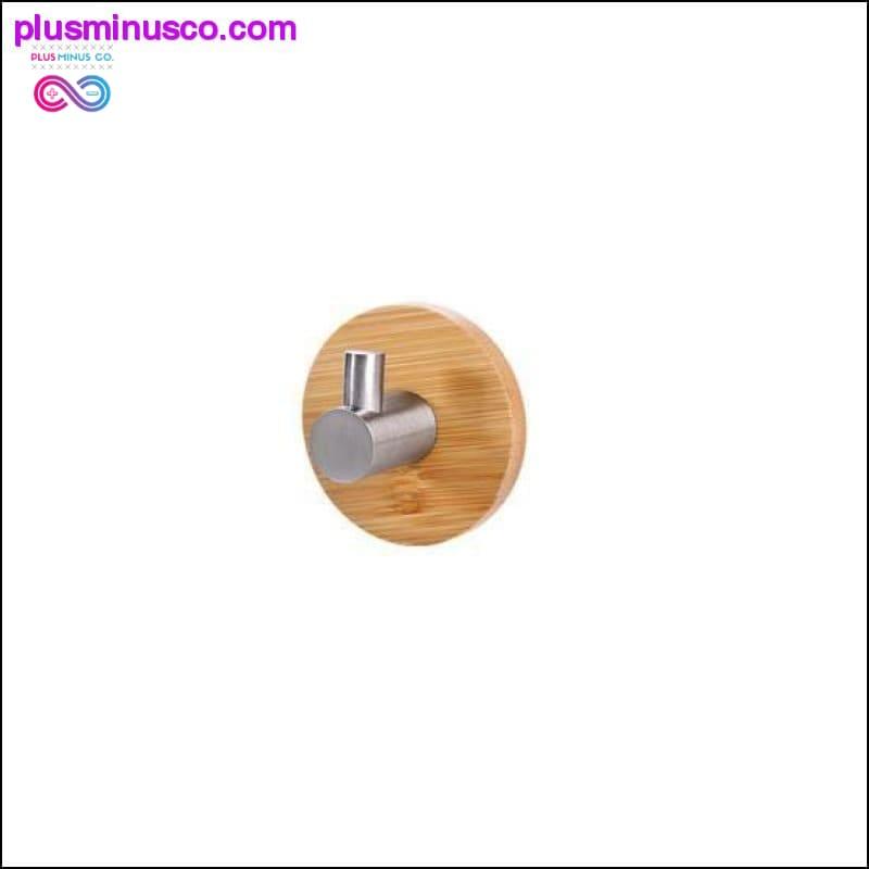 Adhesive Natural Bamboo Stainless Steel Hook Wall Clothes - plusminusco.com